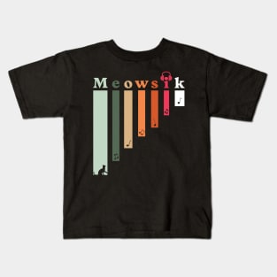 Retro Meowsik-Cat and Music lovers- Kids T-Shirt